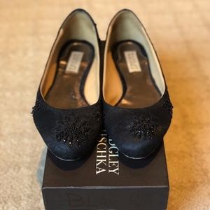 Badgley Mischka beaded black flats!